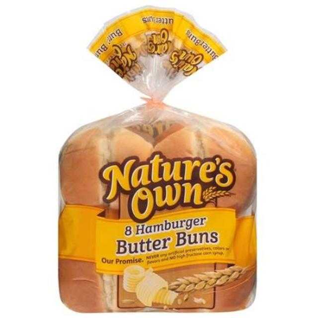 Nature's Own Hamburger Butter Buns 8 ct 16 oz