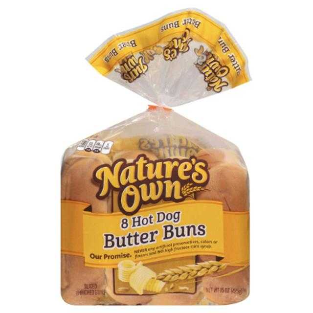 Nature's Own Hot Dog Butter Buns 8 ct 15 oz