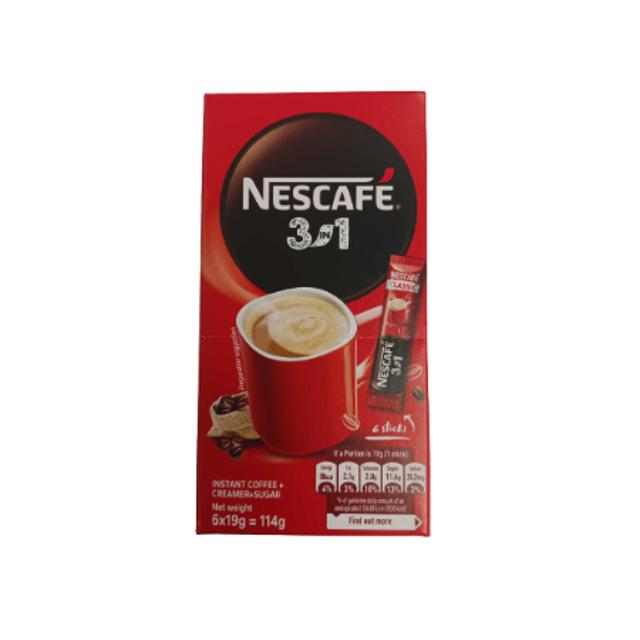 Nescafe 3-in-1 Original Instant Coffee, Cream & Sugar 6 ct 114 g