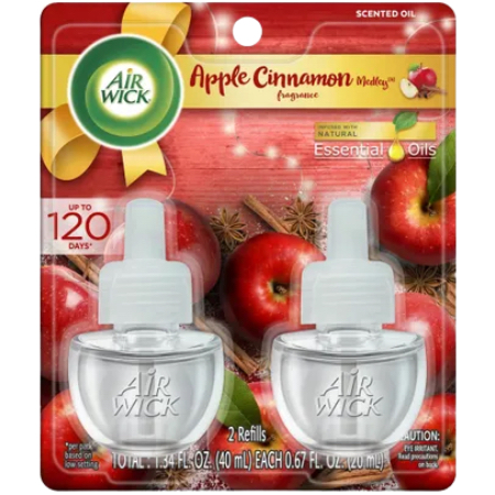 Air Wick Essential Oils Apple Cinnamon Medley Refill 2 ct 1.34 oz