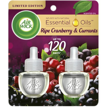 Air Wick Essential Oils Ripe Cranberry & Currants Refill 2 ct 1.34 oz