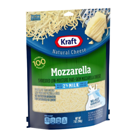 Kraft 2% Milk Mozzarella Shredded Cheese 7 oz