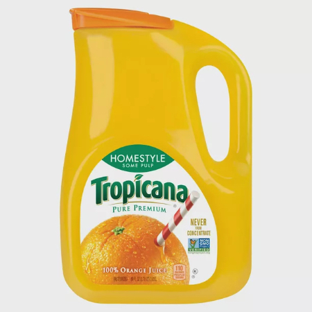 Tropicana 100% Orange Juice Homestyle Some Pulp 89 oz