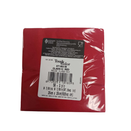 Touch of Color Red Beverage Napkins 50 ct