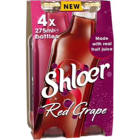 Shloer Red Grape Sparkling Juice 4 Pack 275ml