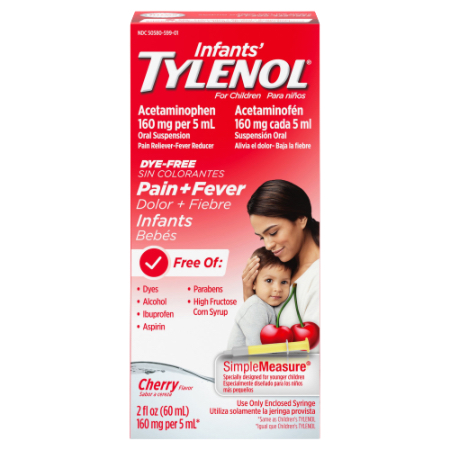 Tylenol Infants Pain + Fever Cherry Flavor 2 oz