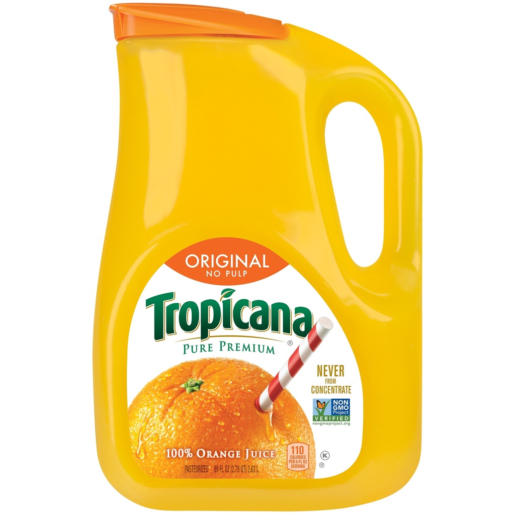 Tropicana 100% Orange Juice No Pulp 89 oz
