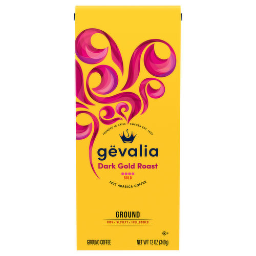 Gevalia Dark Gold Roast Bold 100% Arabica Ground Coffee 12 oz