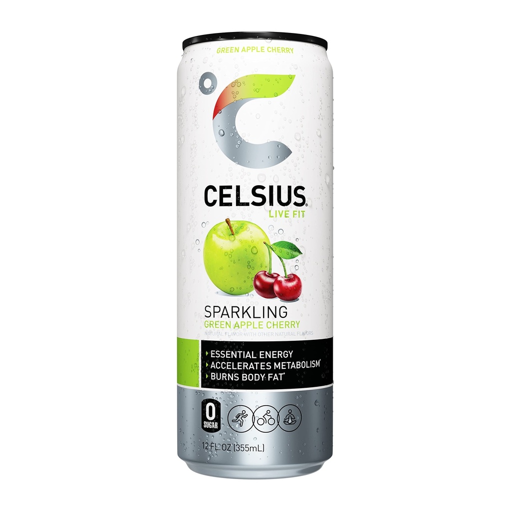 Celsius Sparkling Green Apple Cherry 12 oz