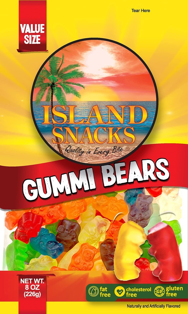 Island Snacks Gummi Bears 8 oz