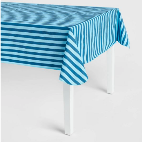 Sun Squad Blue Striped Tablecloth 60x80