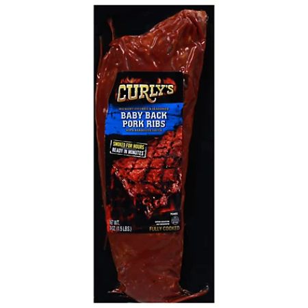 Curly's Baby Back Pork Ribs With BBQ Sauce 24 oz