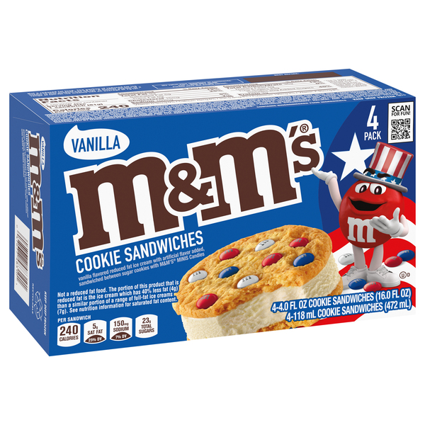 M&M Vanilla Cookie Sandwich 4 pk