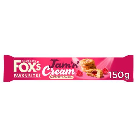 Fox's Jam'n Cream Sandwich Raspberry and Vanilla 150 g