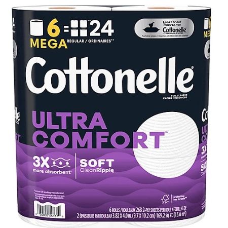 Cottonelle Ultra Comfort Bathroom Tissue 268 Sheets Per Roll 6 ct
