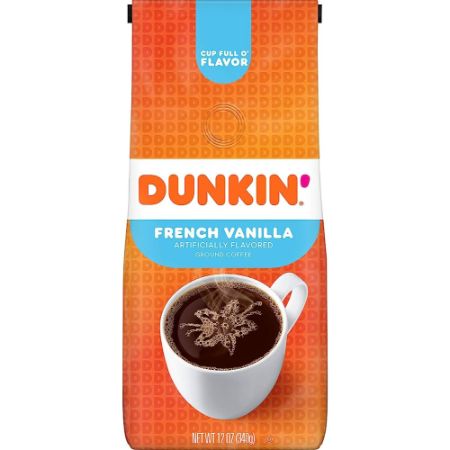 Dunkin Donut French Vanilla Ground Coffee 12 oz