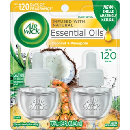 Air Wick Essential Oils Coconut and Pineapple Refill 2 ct 1.34 oz