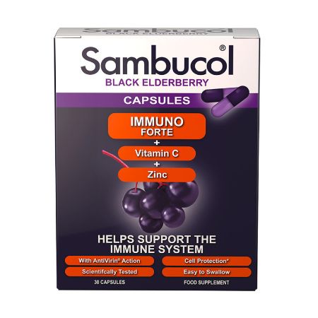 Sambucol Black Elderberry Pastilles Immuno Forte Vitamic C 4 fl oz