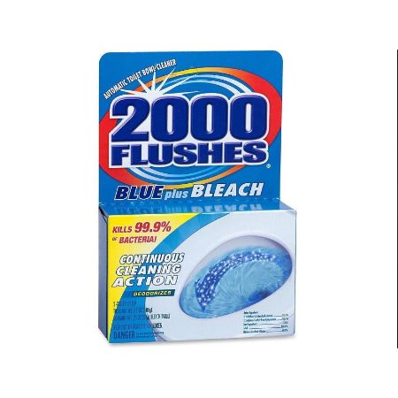2000 Flushes Automatic Toilet Bowl Cleaner Blue + Bleach 3.5 oz