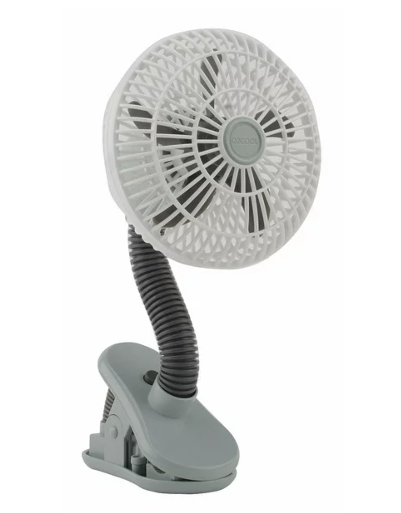 Clip Fan - White/Grey- 2 AA batteries included