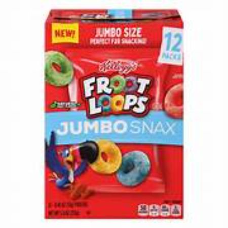 Kellogg's Jumbo Snax Fruit Loops 5.4 oz 12 pks