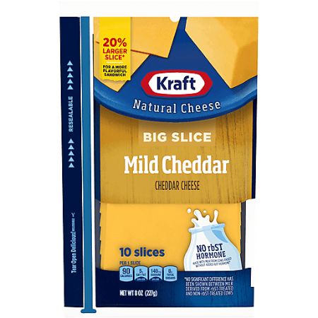 Kraft Big Slice Mild Cheddar Cheese 8 oz