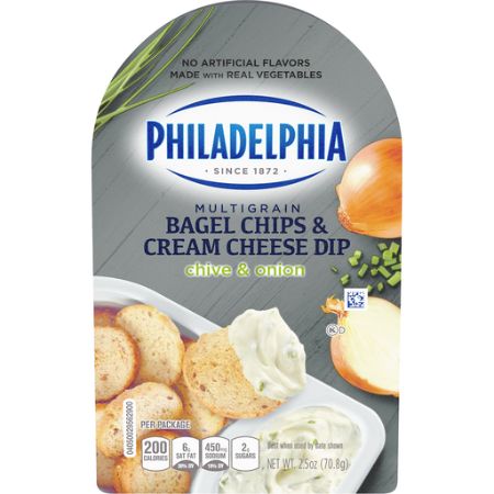Kraft Philadelphia Multigrain Bagel Chips & Cream Cheese Dip Chive & Onion 2.25 oz