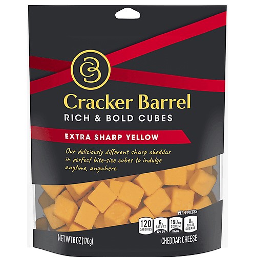 Cracker Barrel Rich and Bold Cubes Extra Sharp Yellow 6 oz