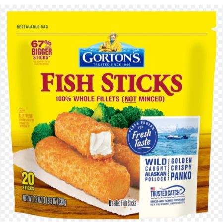 Gorton's Fish Sticks 100% Whole Fillet (Not Minced) 19 oz