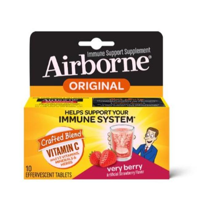 Airborne Crafted Blend Vitamin C Very Berry 10 Tablets