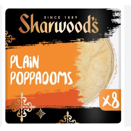 Sharwood's 8 Plain Poppadoms 94 g