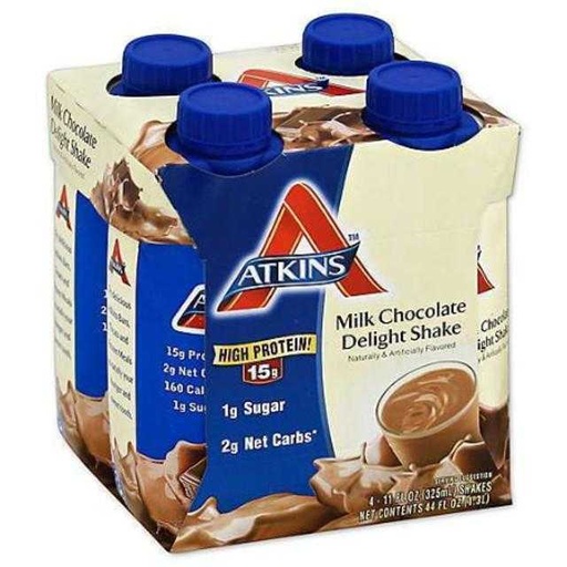 [637480065016] Atkins Milk Chocolate Delight Shake 4 ct 11 oz