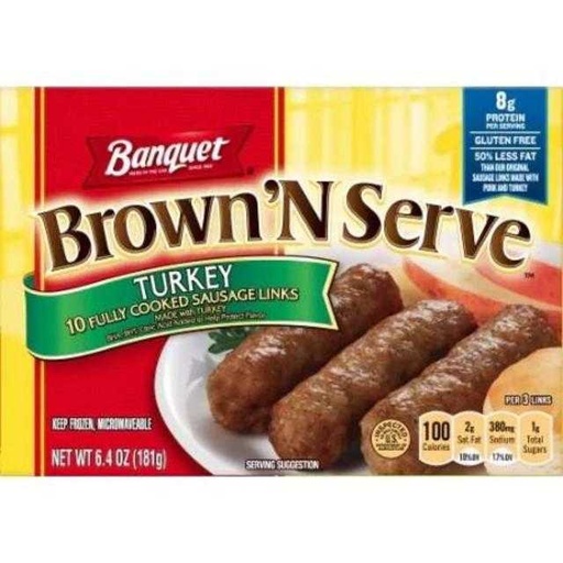 [031000184629] Banquet Brown 'N Serve Sausage Turkey 10 ct 6.4 oz