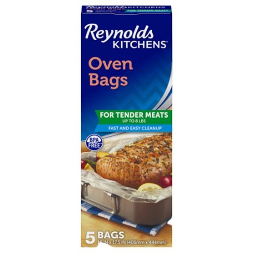[010900005319] Reynolds Kitchens Oven Bags for 8 lb Tendor Meats 5 ct 16 in x 17.5 in