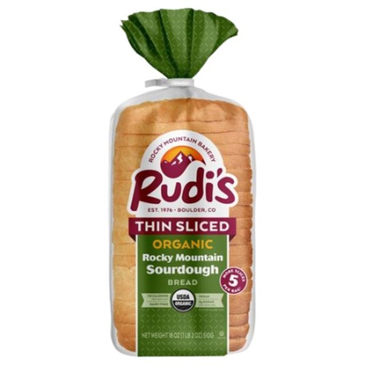 [031493041201] Rudi’s Thin Sliced Organic Rocky Mountain Sourdough Bread 18 oz