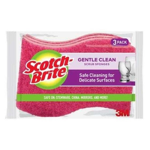 [021200513152] Scotch-Brite Gentle Clean Scrub Sponges 3 ct