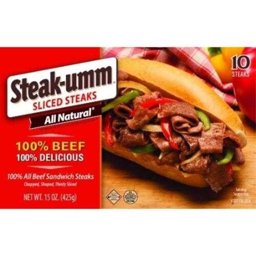 [072545062546] Steak-Umm 100% Beef Sandwich Steaks 10 ct 15 oz