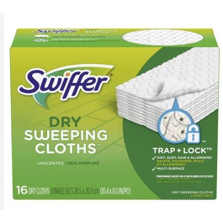[037000318217] Swiffer Dry Sweeping Cloths Unscented 16 ct