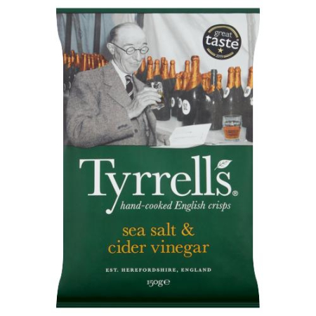[5060042641406] Tyrrell's Sea Salt & Cider Vinegar Chips 150 g