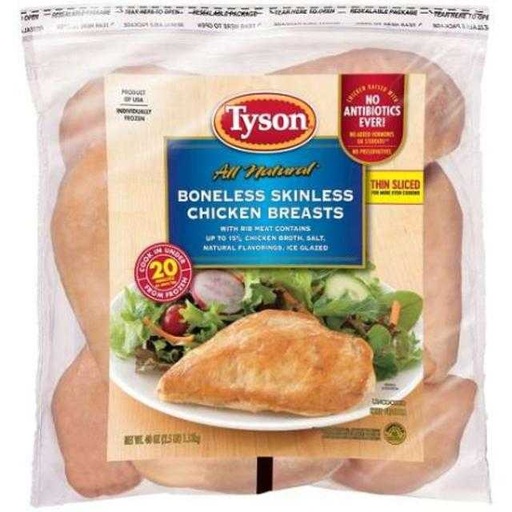 [023700162205] Tyson Chicken Breasts Boneless Skinless 2.5 lb