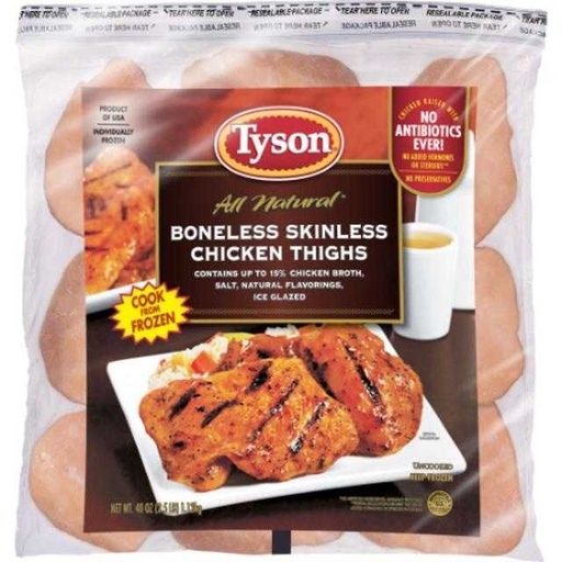 [023700472595] Tyson Chicken Thighs Boneless Skinless 2.5 lb
