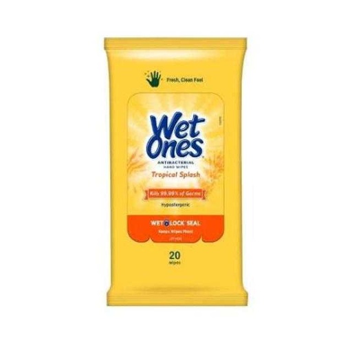 [076828048647] Wet Ones Antibacterial Tropical Splash Scented Hand Wipes 20 ct