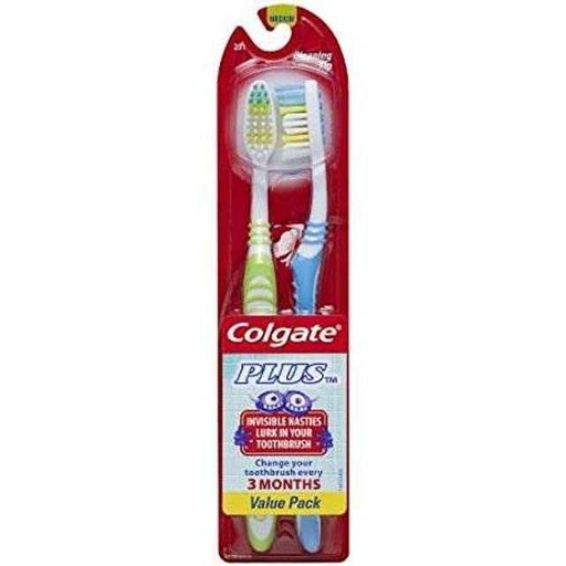 [035000558091] Colgate Plus Twin Toothbrush Medium