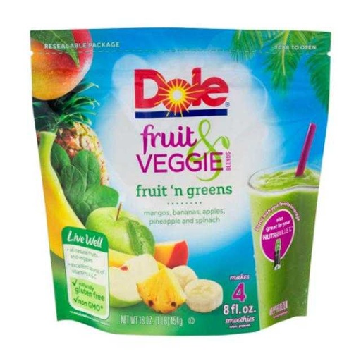 [071202094609] Dole Fruit & Veggie Blends Fruit 'N Greens 16 oz