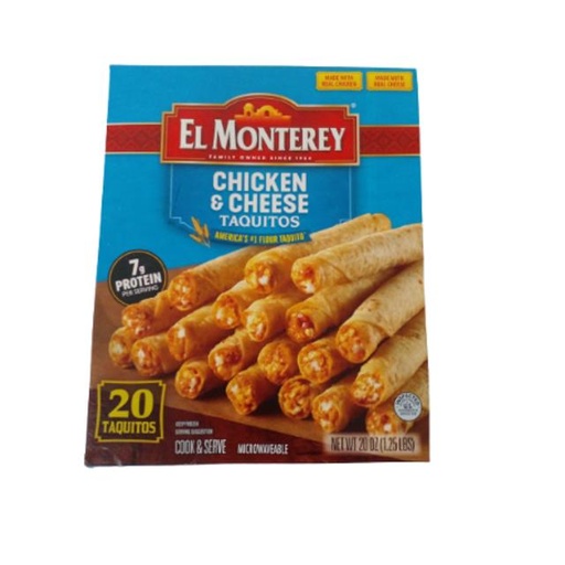 [071007401404] El Monterey Chicken & Cheese Taquitos 20 ct 20 oz