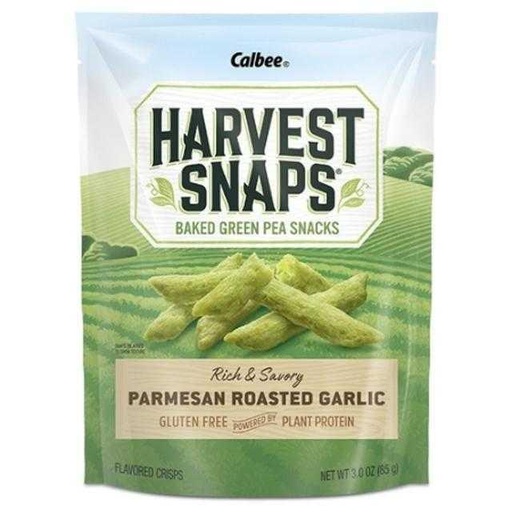 [071146004382] Harvest Snaps Baked Green Pea Snacks Parmesan Roasted Garlic 3 oz
