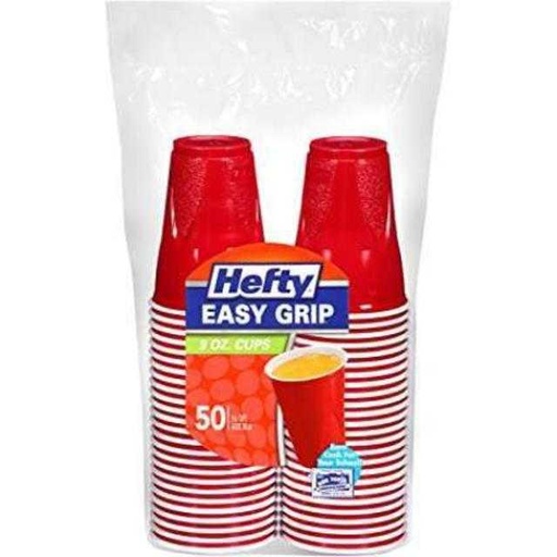 [013700110955] Hefty Easy Grip (Red) Cups 50 ct 9 oz