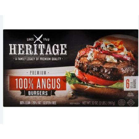 [073504100026] Heritage Burgers 100% Angus 6 ct 32 oz