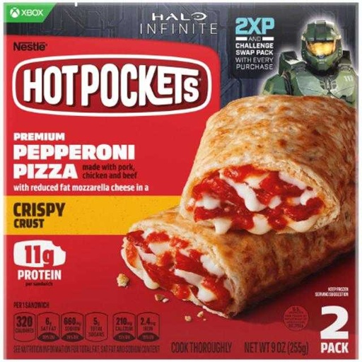 [043695056310] Hot Pockets Pepperoni Pizza Crispy Crust 9 oz