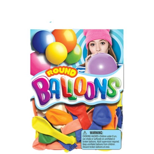 [075656001251] JA-RU Round Balloons Big & Small 30 ct
